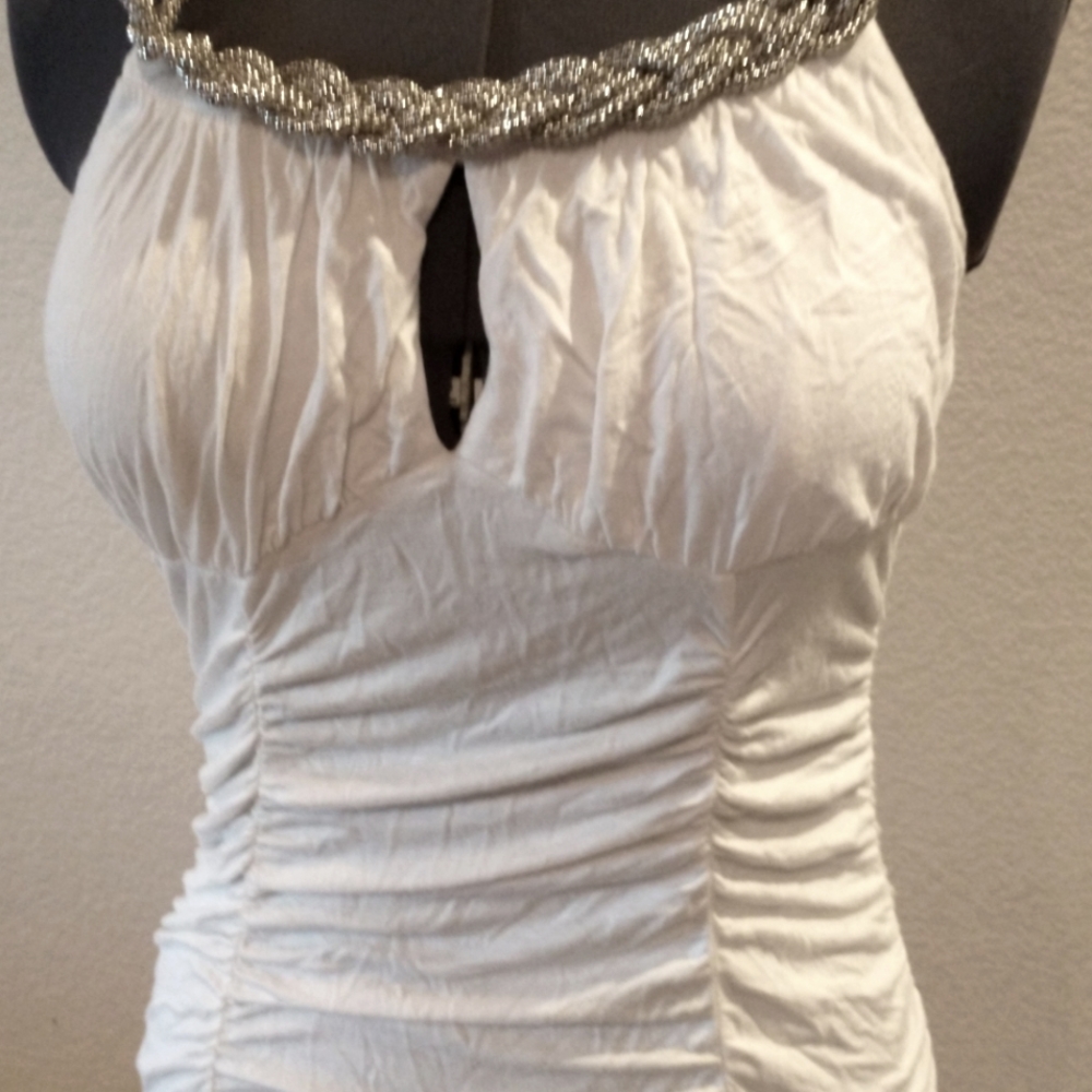 Woman's dressy halter top, size M, white